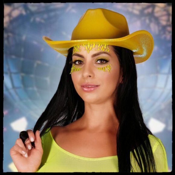 Accessories | Yellow Cowboy Hat Rave Wear | Poshmark